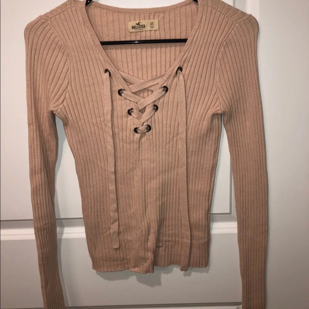 Lace up sweater